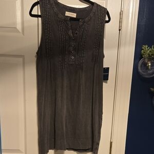 Lucky Brand Dark Gray Sleeveless Tunic